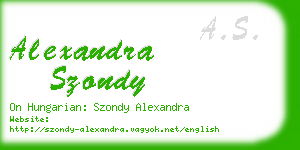 alexandra szondy business card